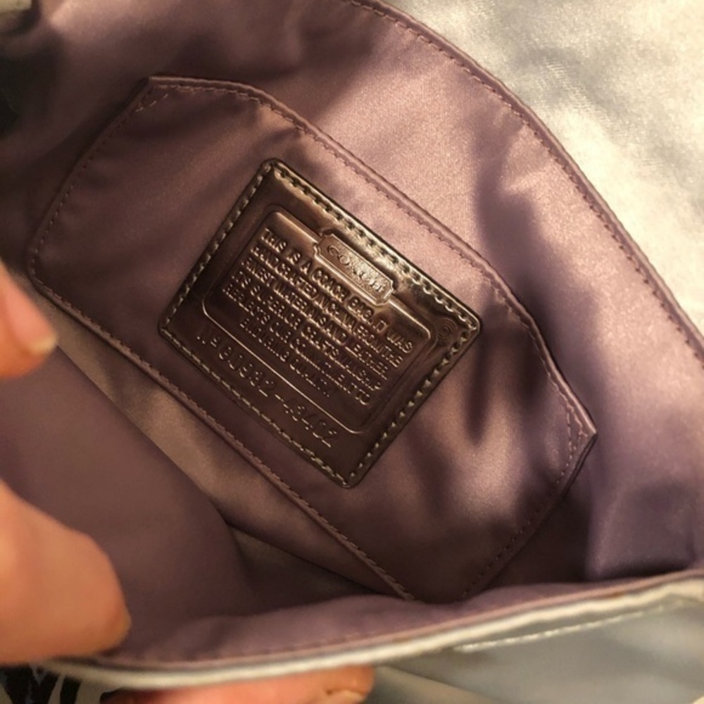 Coach gray satin evening wristlet clutch bag - Picture 11 of 11